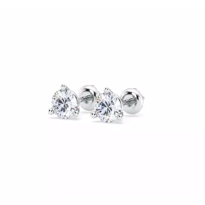 Three-Prong Martini Diamond Screw-Back Earrings (1 ct. tw.)