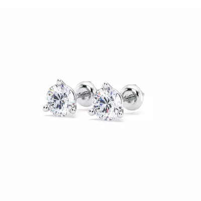 Three-Prong Martini Diamond Screw-Back Earrings (1 1/2 ct. tw.)