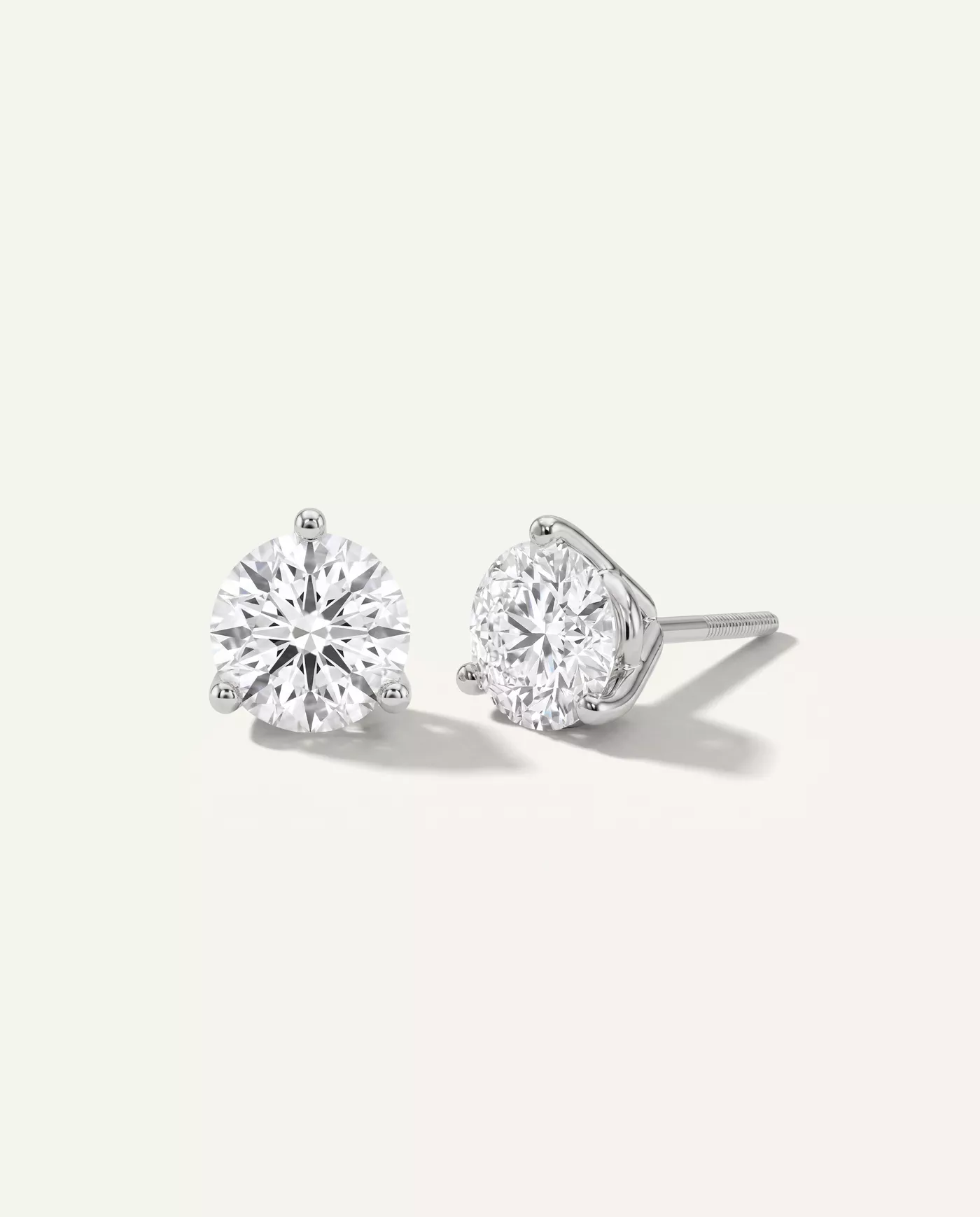 Three-Prong Martini Diamond Screw-Back Earrings (3 ct. tw.)