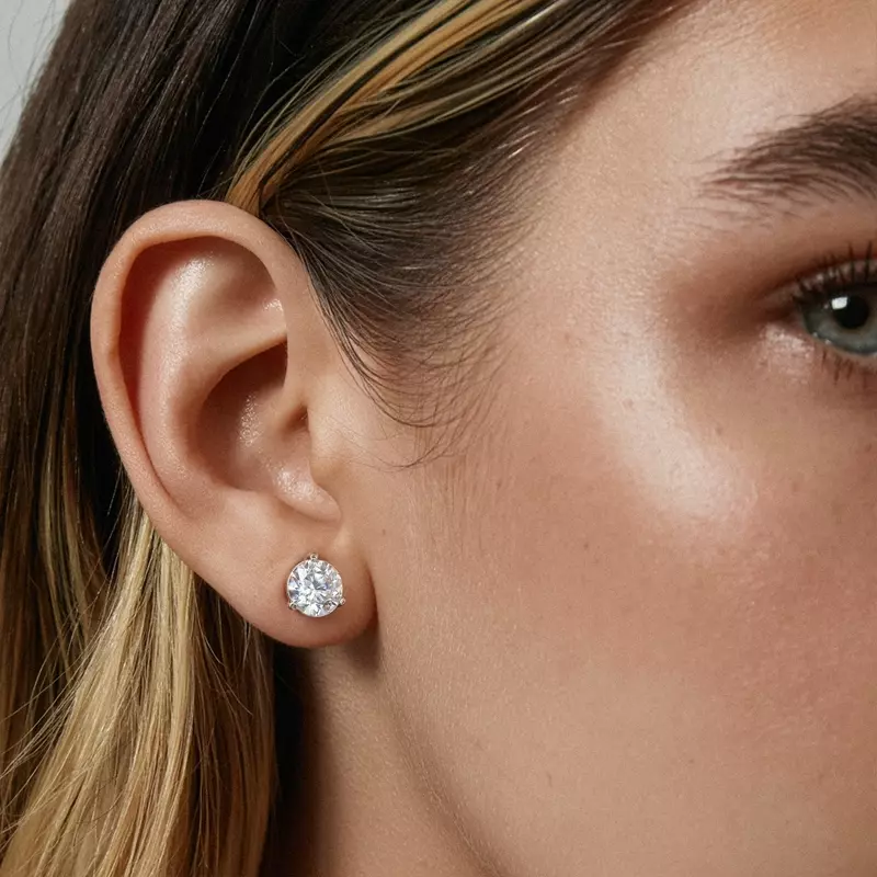 14K Rose Gold Three-Prong Diamond Martini Earrings (3 ct. tw.)
