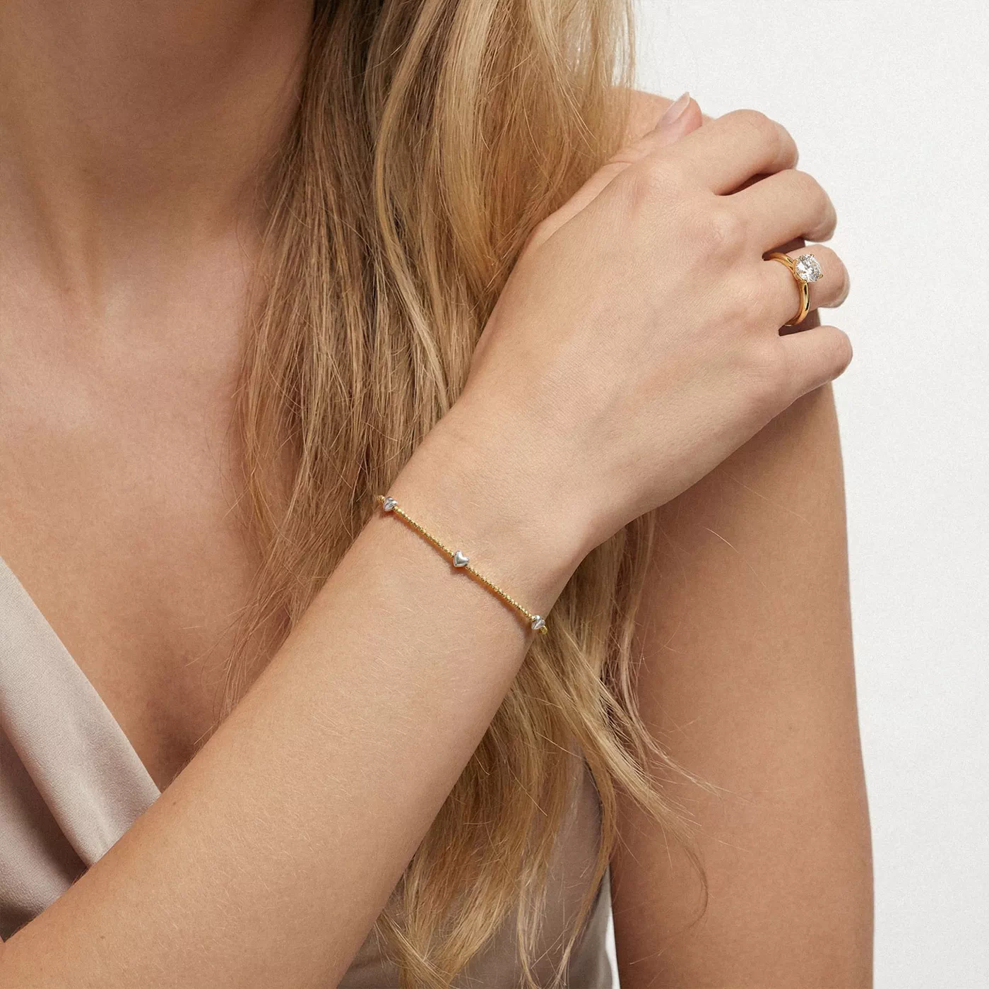 Diamond Station Bracelet 14K Yellow Gold Engagement Ring