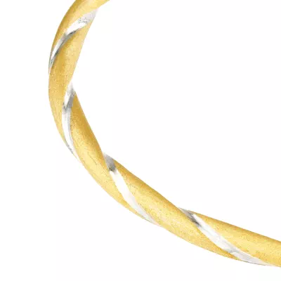 Two-Tone Twisted Brush Gold Bangle