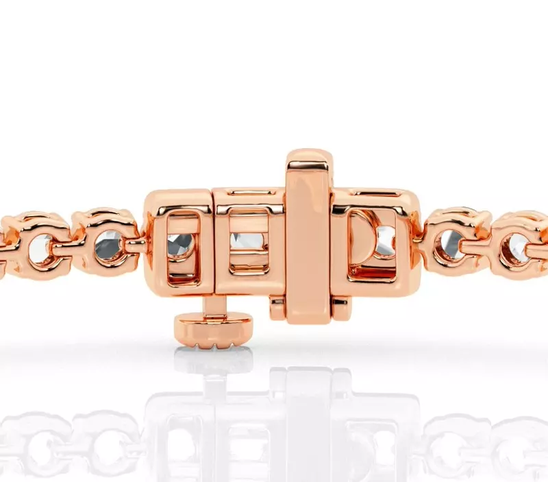 14K Rose Gold Four-Prong Lab Diamond Tennis Bracelet (3 ct tw)