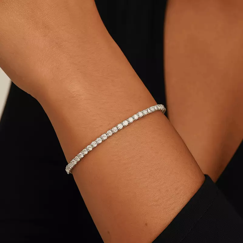 14K Rose Gold Four-Prong Lab Diamond Tennis Bracelet (3 ct tw)