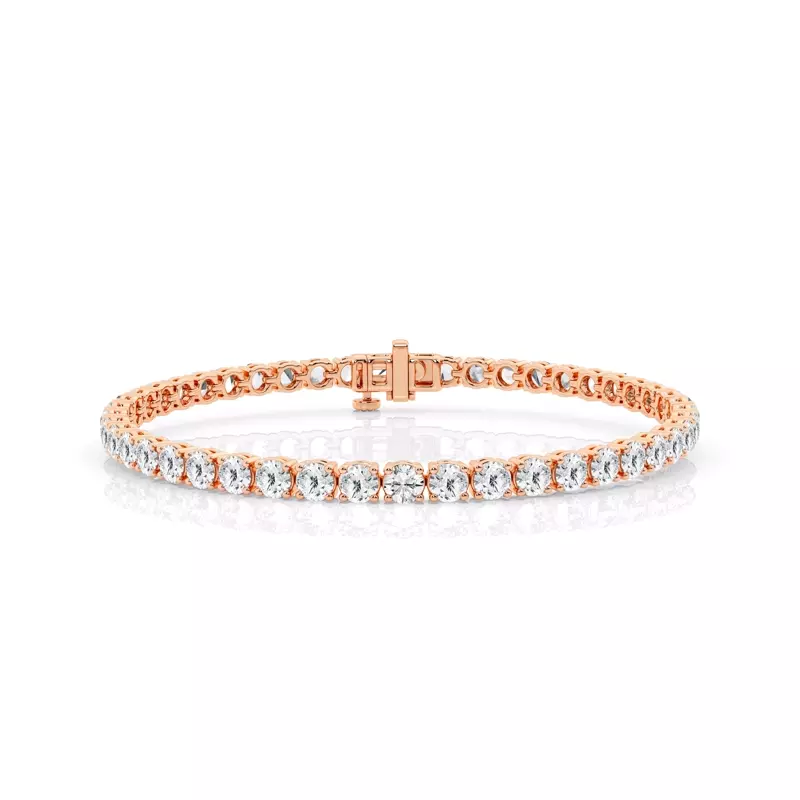 14K Rose Gold Four-Prong Lab Diamond Tennis Bracelet (6 ct tw)