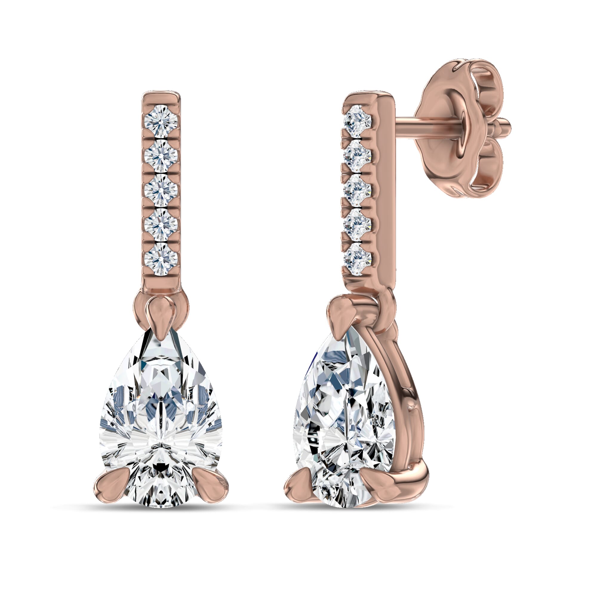 Pear Lab Diamond Link Drop Earrings (1 ct.tw.)