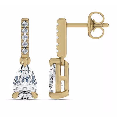 Pear Lab Diamond Link Drop Earrings (1 ct.tw.)