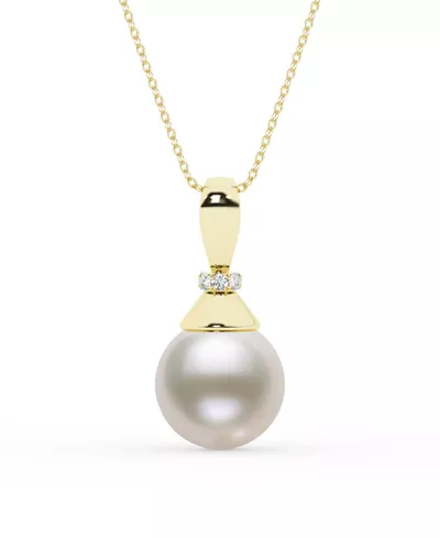 Sculpted Lab Diamond & Freshwater Pearl Necklace