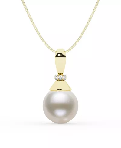 Sculpted Lab Diamond & Freshwater Pearl Necklace