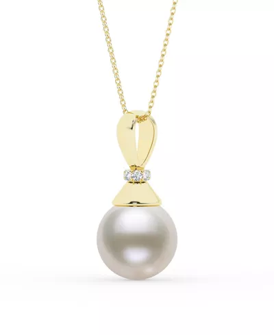 Sculpted Lab Diamond & Freshwater Pearl Necklace