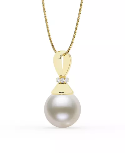 Sculpted Lab Diamond & Freshwater Pearl Necklace