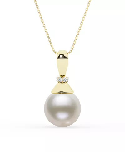Sculpted Lab Diamond & Freshwater Pearl Necklace