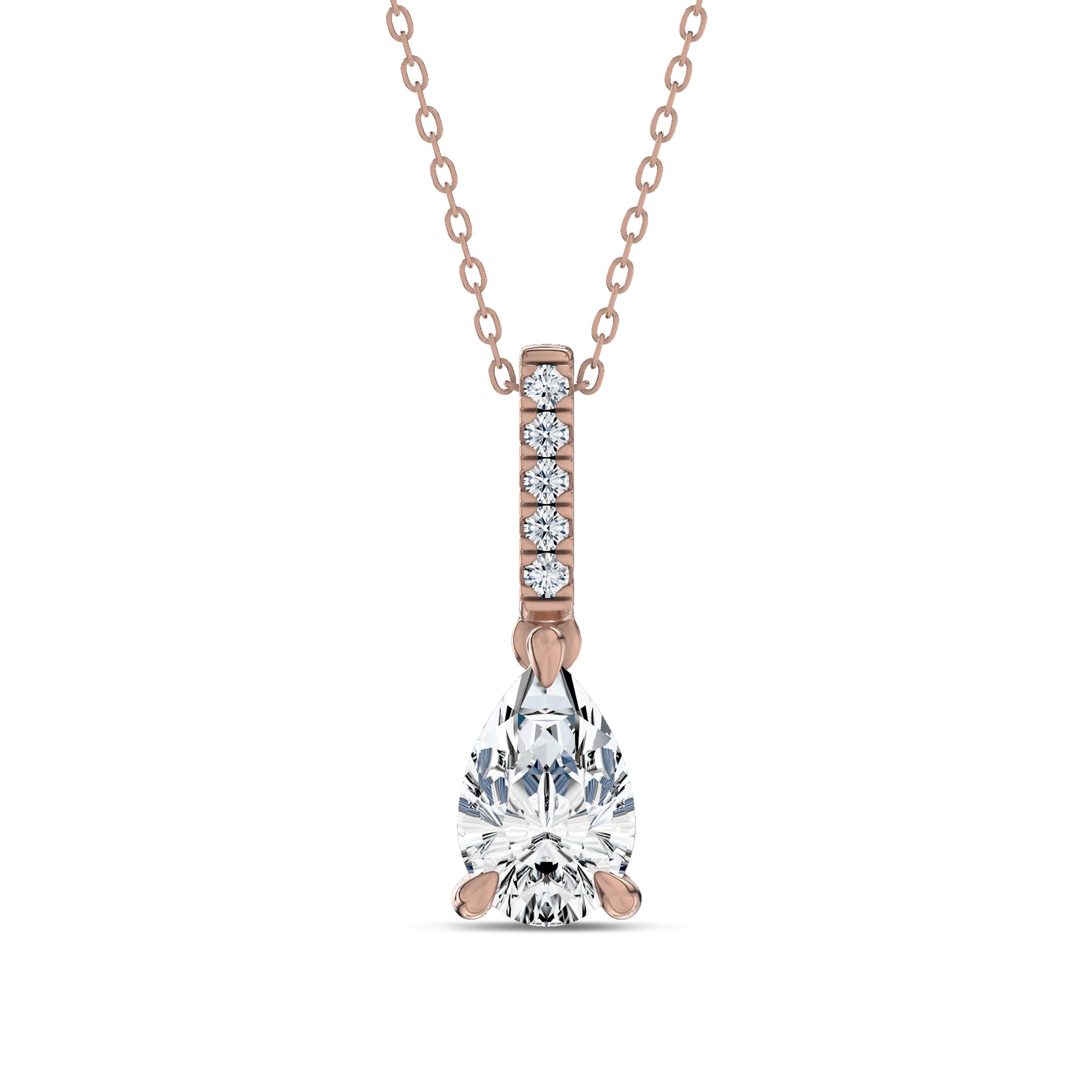 Pear Lab Diamond Link Drop Pendant (1 ct. tw.)