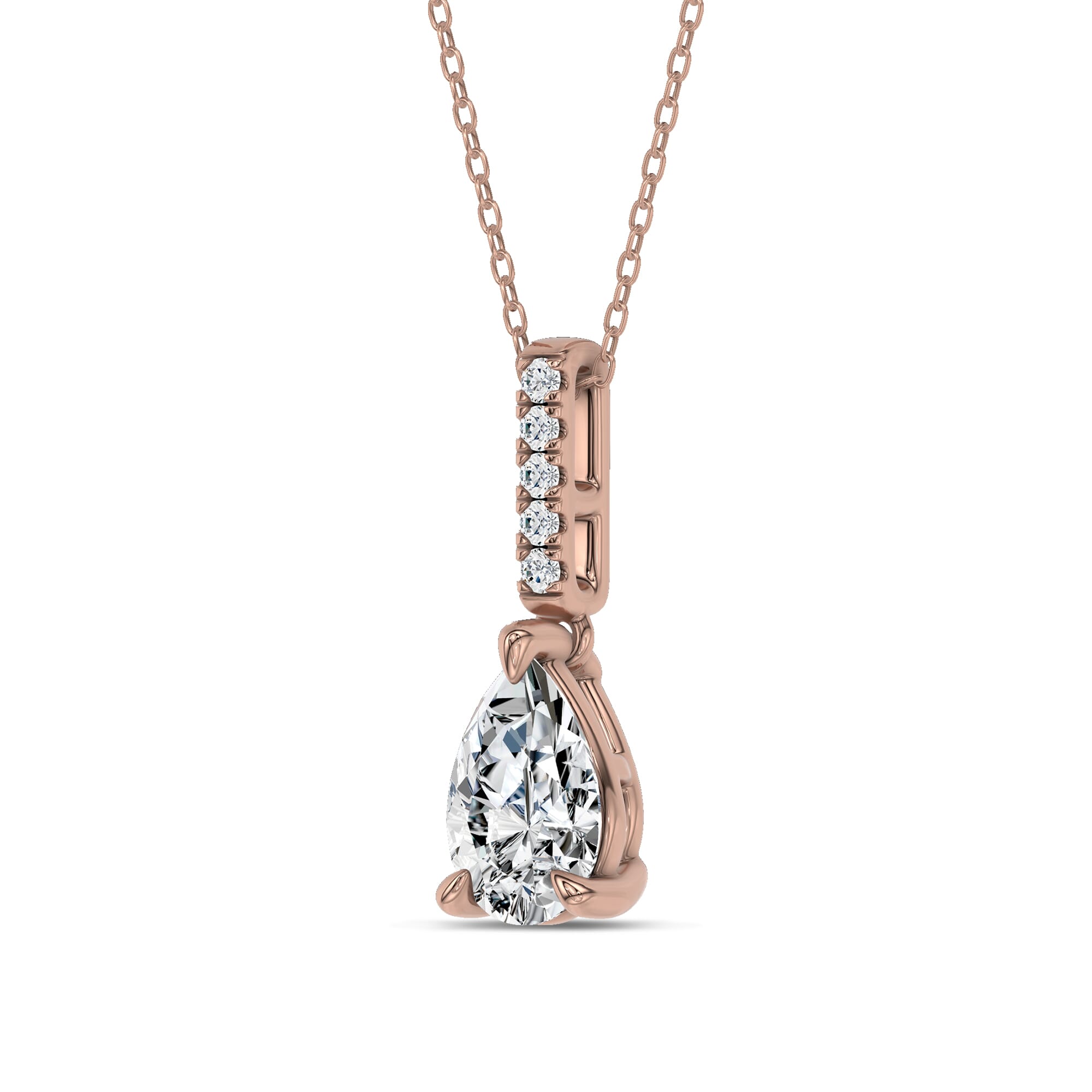 Pear Lab Diamond Link Drop Pendant (1 ct. tw.)
