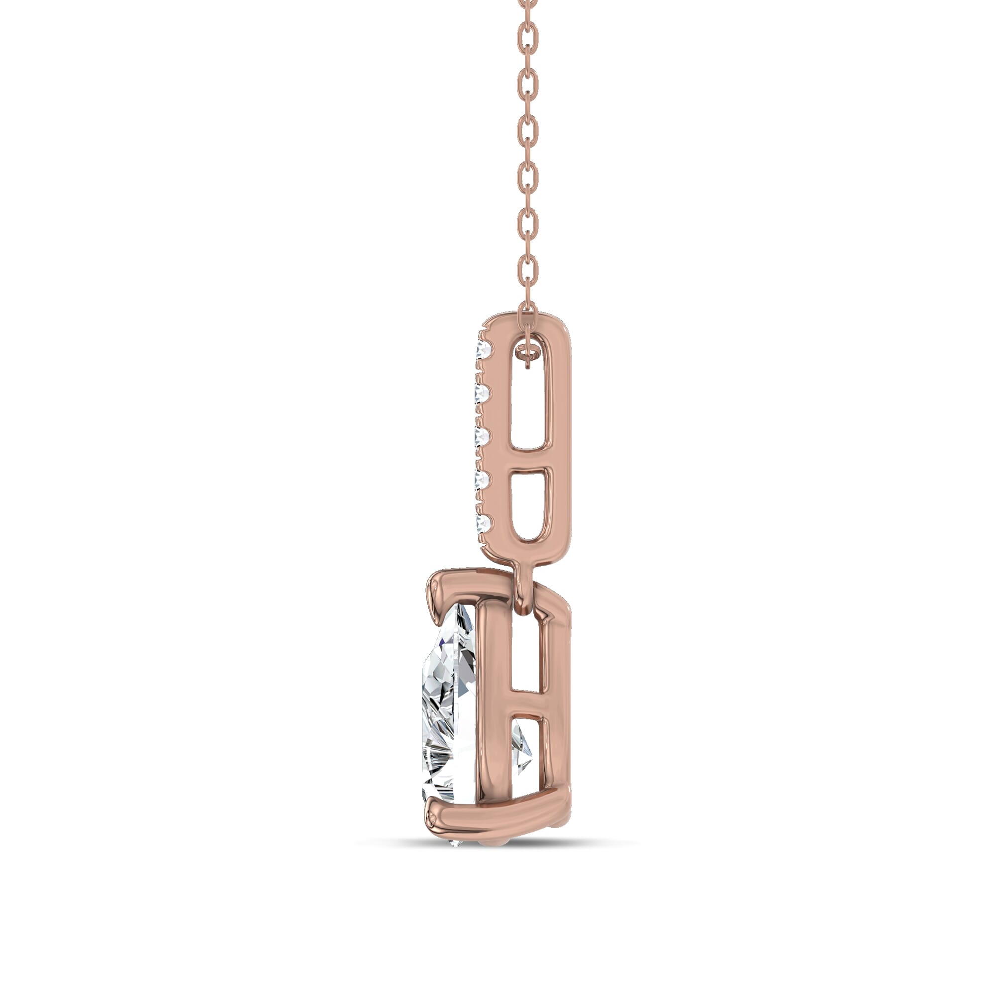 Pear Lab Diamond Link Drop Pendant (1 ct. tw.)