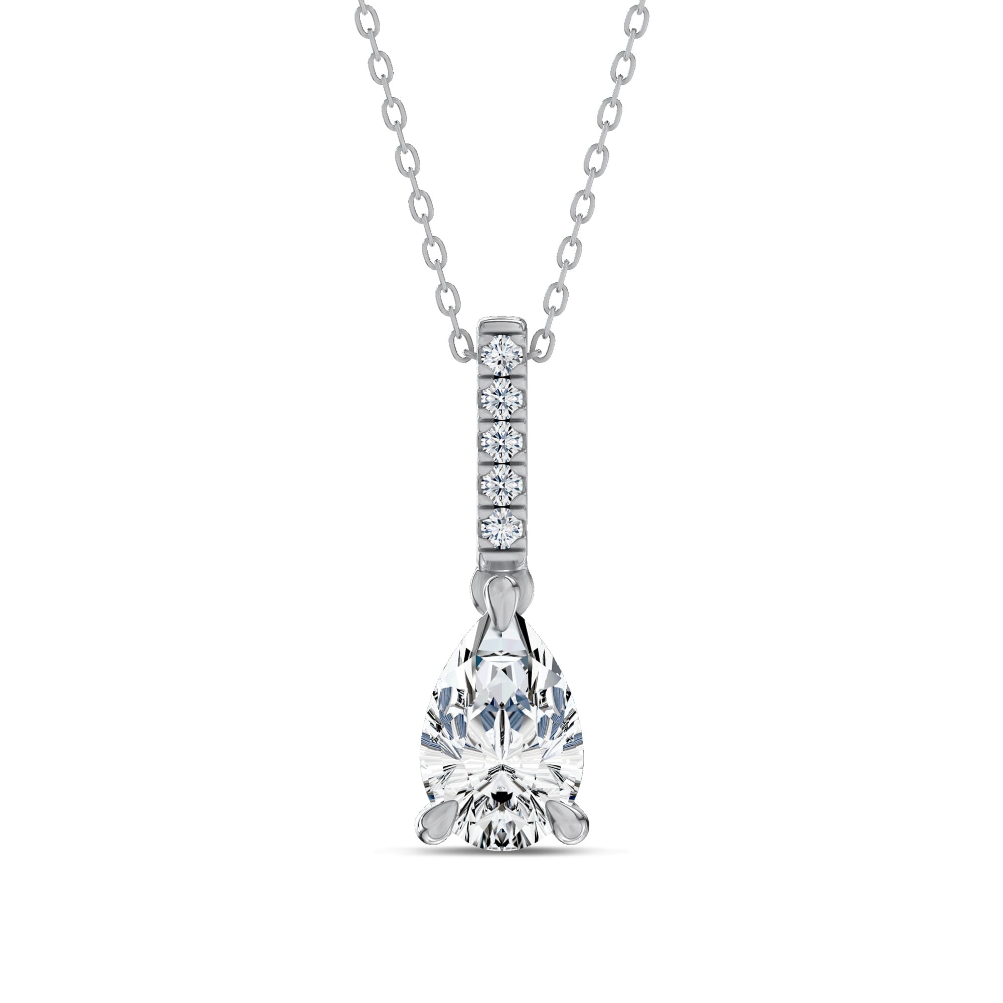 Pear Lab Diamond Link Drop Pendant (1 ct. tw.)
