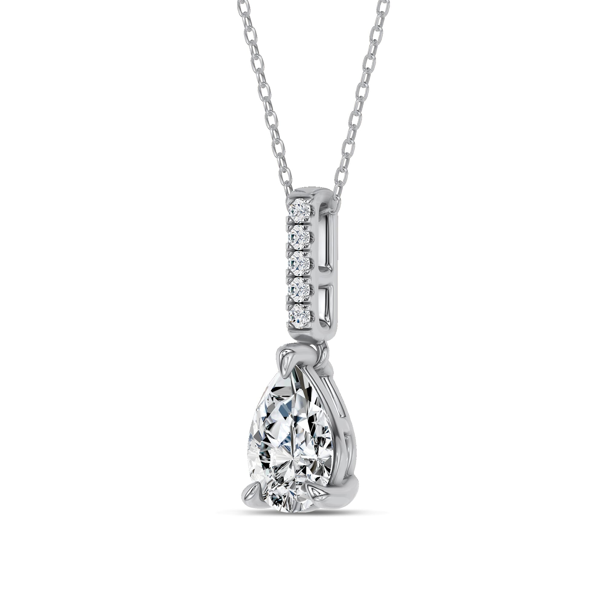 Pear Lab Diamond Link Drop Pendant (1 ct. tw.)