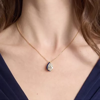 Lab Sapphire Sweep Pendant by Christian Siriano (3 ct. tw.)