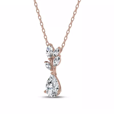 Hayden Curved Vine Pear Lab Diamond Necklace