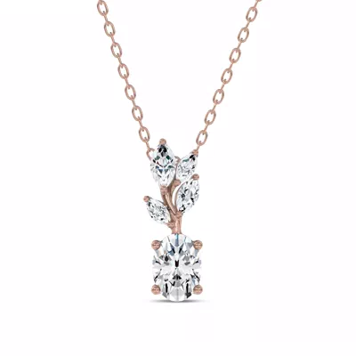Hayden Curved Vine Oval Lab Diamond Necklace