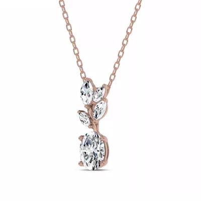 Hayden Curved Vine Oval Lab Diamond Necklace