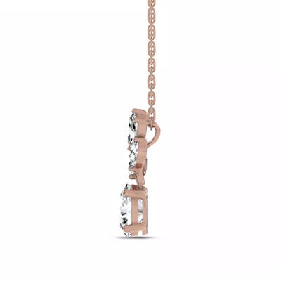 Hayden Curved Vine Oval Lab Diamond Necklace