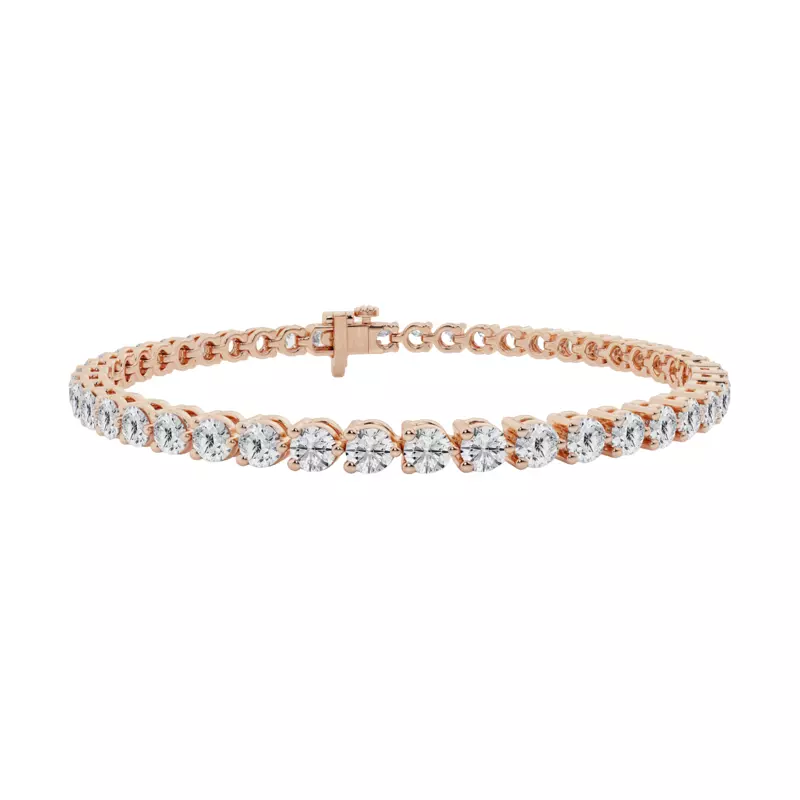 14K Rose Gold Three-Prong Lab Diamond Tennis Bracelet (6 ct. tw.)