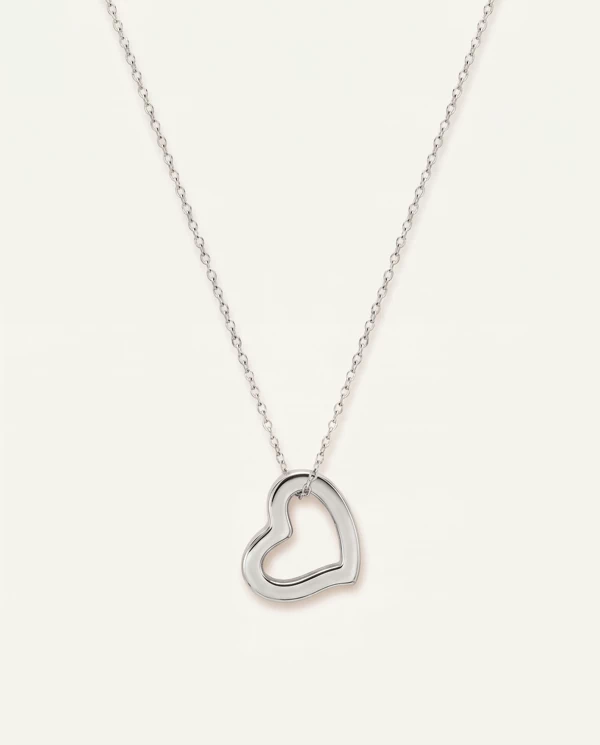 Diamond Necklaces Open Heart Gold Pendant