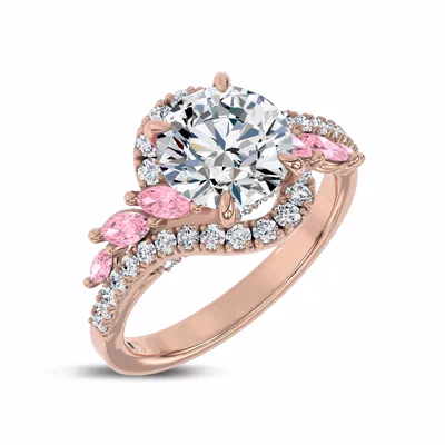 Envol Pink Sapphire Accented Engagement Ring by Christian Siriano