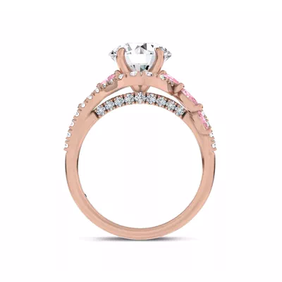 Envol Pink Sapphire Accented Engagement Ring by Christian Siriano