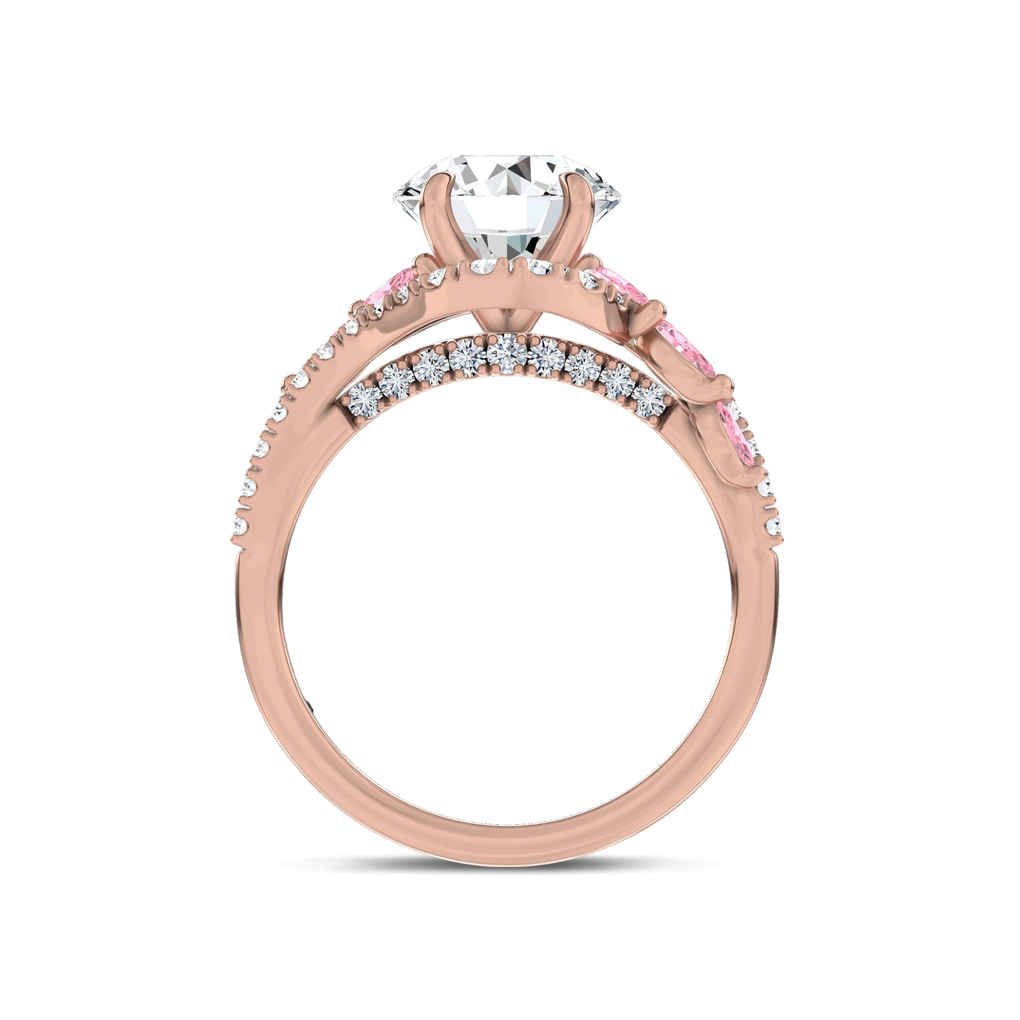 Envol Lab Pink Sapphire Accented Engagement Ring by Christian