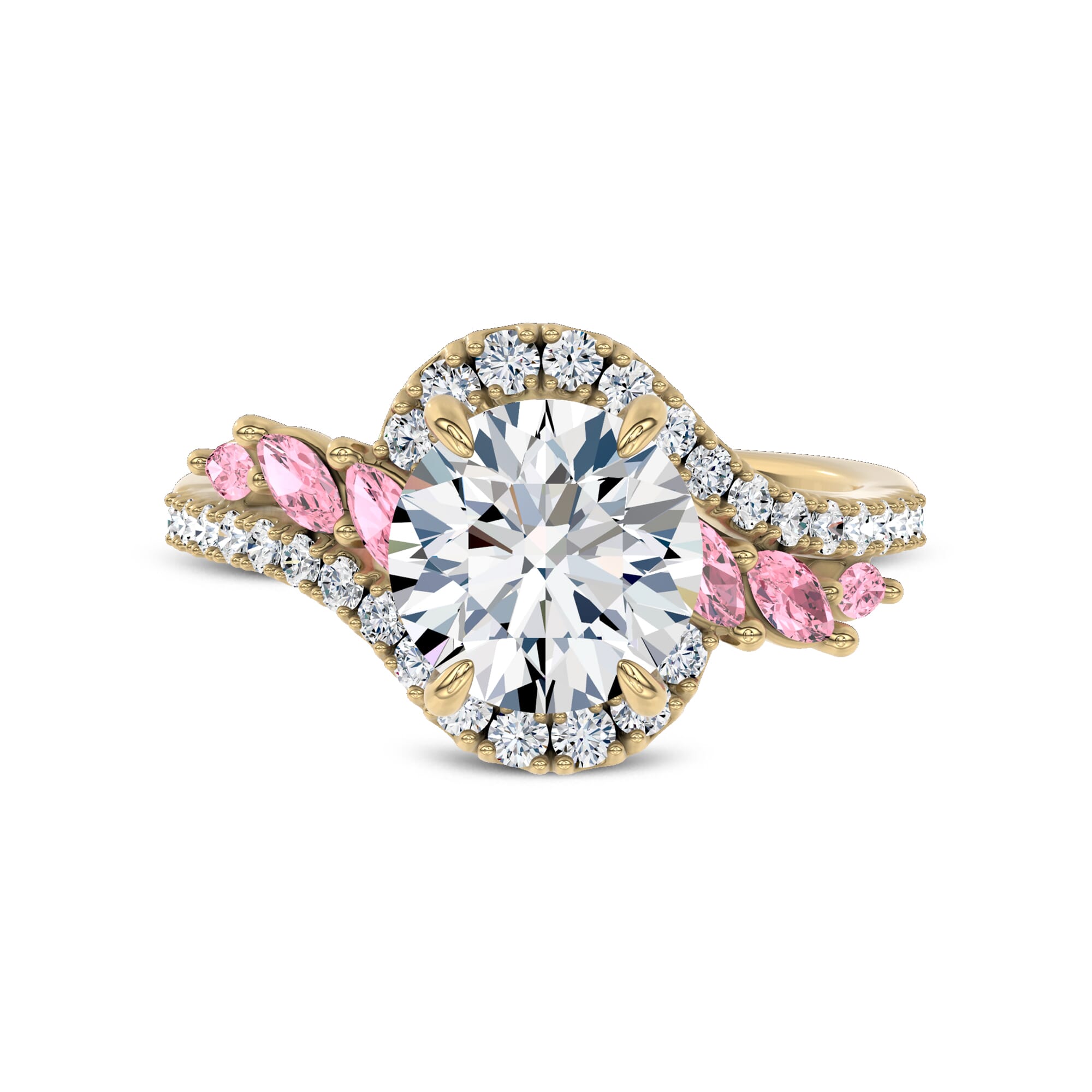 Envol Lab Pink Sapphire Accented Engagement Ring by Christian