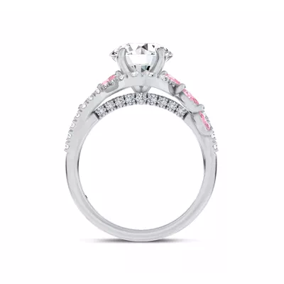 Envol Pink Sapphire Accented Engagement Ring by Christian Siriano