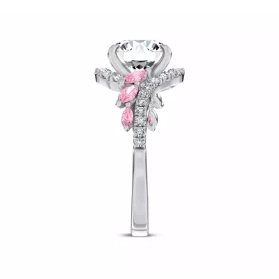 Envol Pink Sapphire Accented Engagement Ring by Christian Siriano