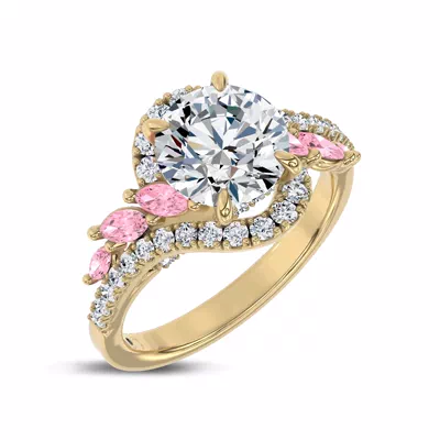 Envol Pink Sapphire Accented Engagement Ring by Christian Siriano