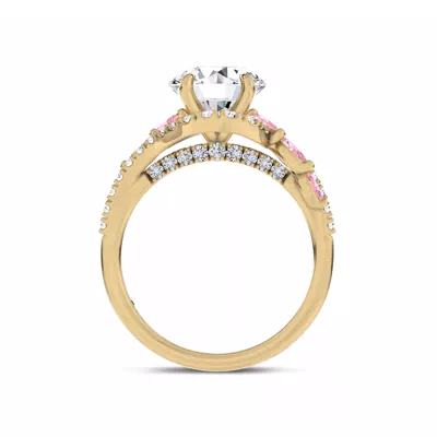 Envol Pink Sapphire Accented Engagement Ring by Christian Siriano