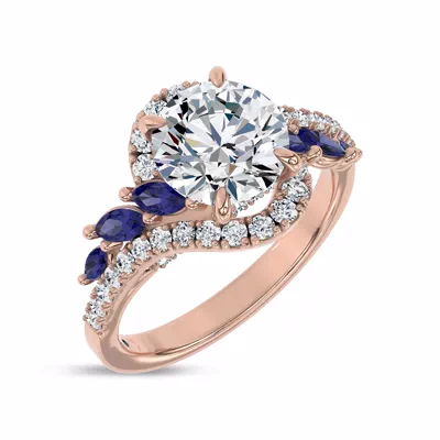 Envol Sapphire Accented Lab Engagement Ring by Christian Siriano