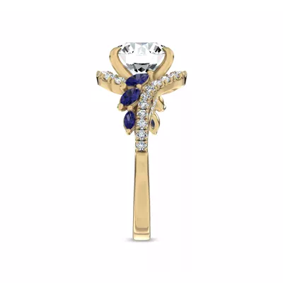 Envol Sapphire Accented Lab Engagement Ring by Christian Siriano