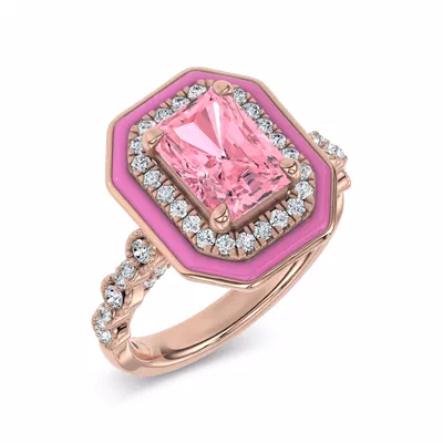 Rosavé Pink Lab Diamond Icon Ring by Christian Siriano
