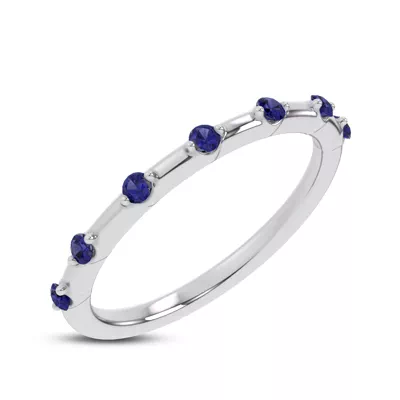 Starlight Spaced Blue Sapphire Band