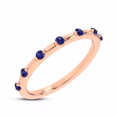 Starlight Spaced Blue Sapphire Band