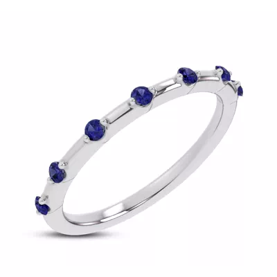 Starlight Spaced Blue Sapphire Band