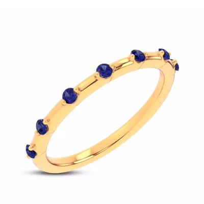 Starlight Spaced Blue Sapphire Band