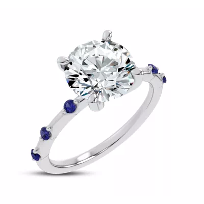 Starlight Spaced Blue Sapphire Engagement Ring