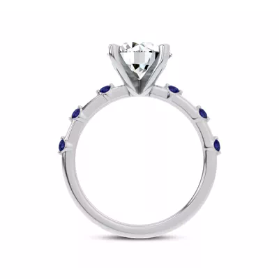 Starlight Spaced Blue Sapphire Engagement Ring