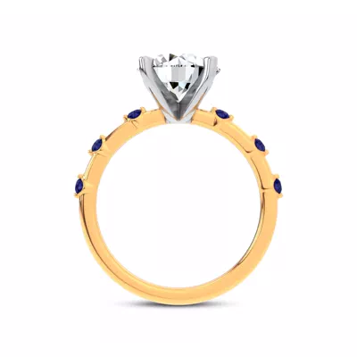 Starlight Spaced Blue Sapphire Engagement Ring