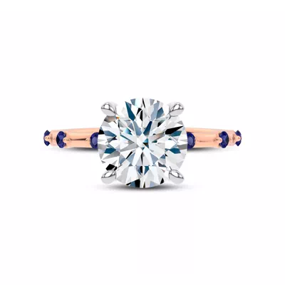 Starlight Spaced Blue Sapphire Engagement Ring