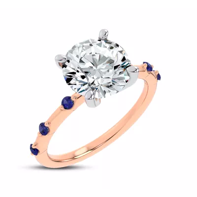 Starlight Spaced Blue Sapphire Engagement Ring
