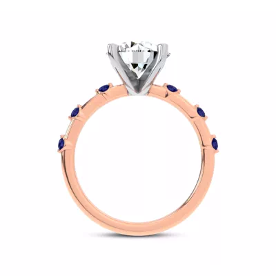 Starlight Spaced Blue Sapphire Engagement Ring