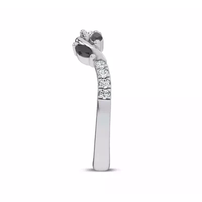 Hayden Curved Vine Black And White Diamond Band